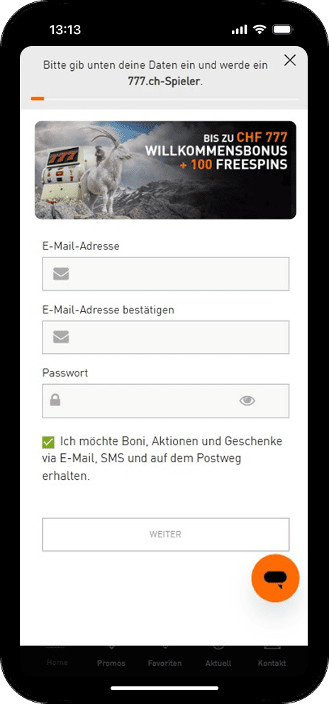 Anmeldung bei casino777