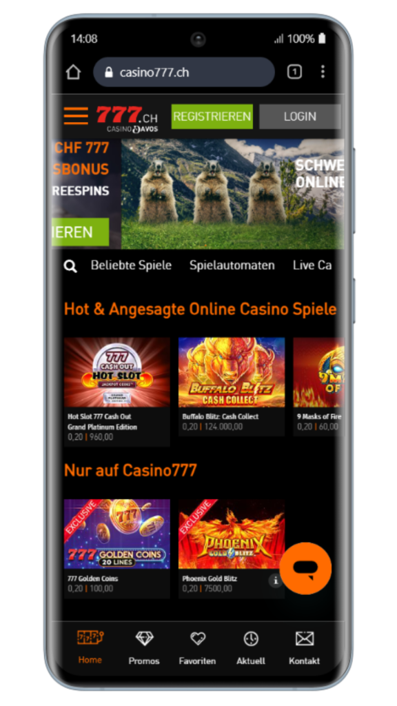 Ein breites Assortiment an Casino777-Spielen